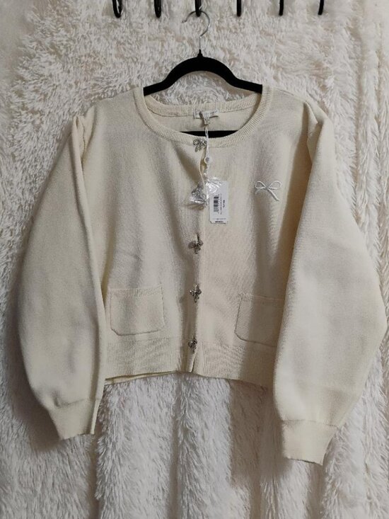 Simply Southern Sweaters - Simply Southern Off White Cardigan Embellished Buttons NWT Size XL